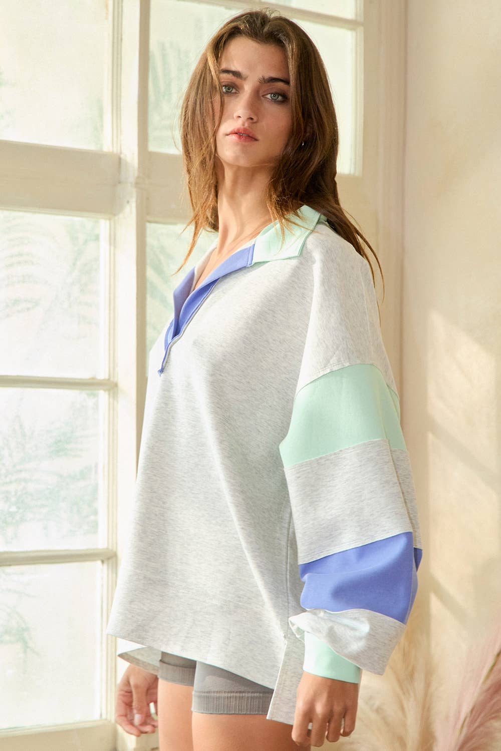 Oversized Colorblock Top