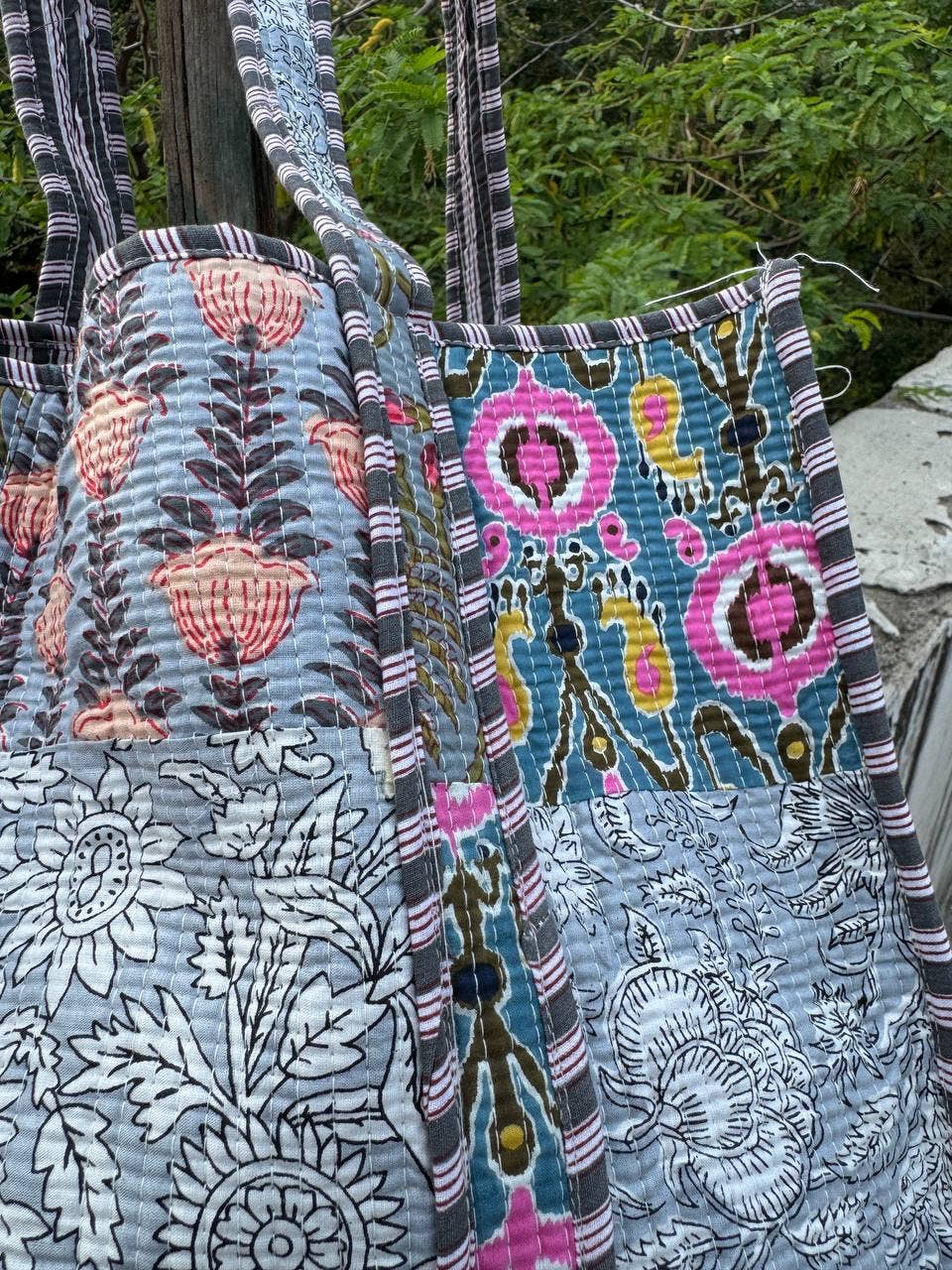 Patch Work Quilted Bag Cotton Bag Tote Bag Floral Print Bags