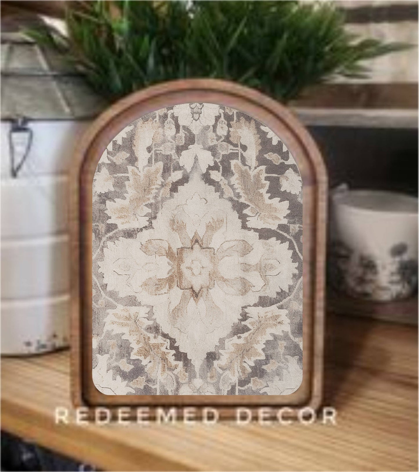 Arch Top Tapestry Bold Framed Art