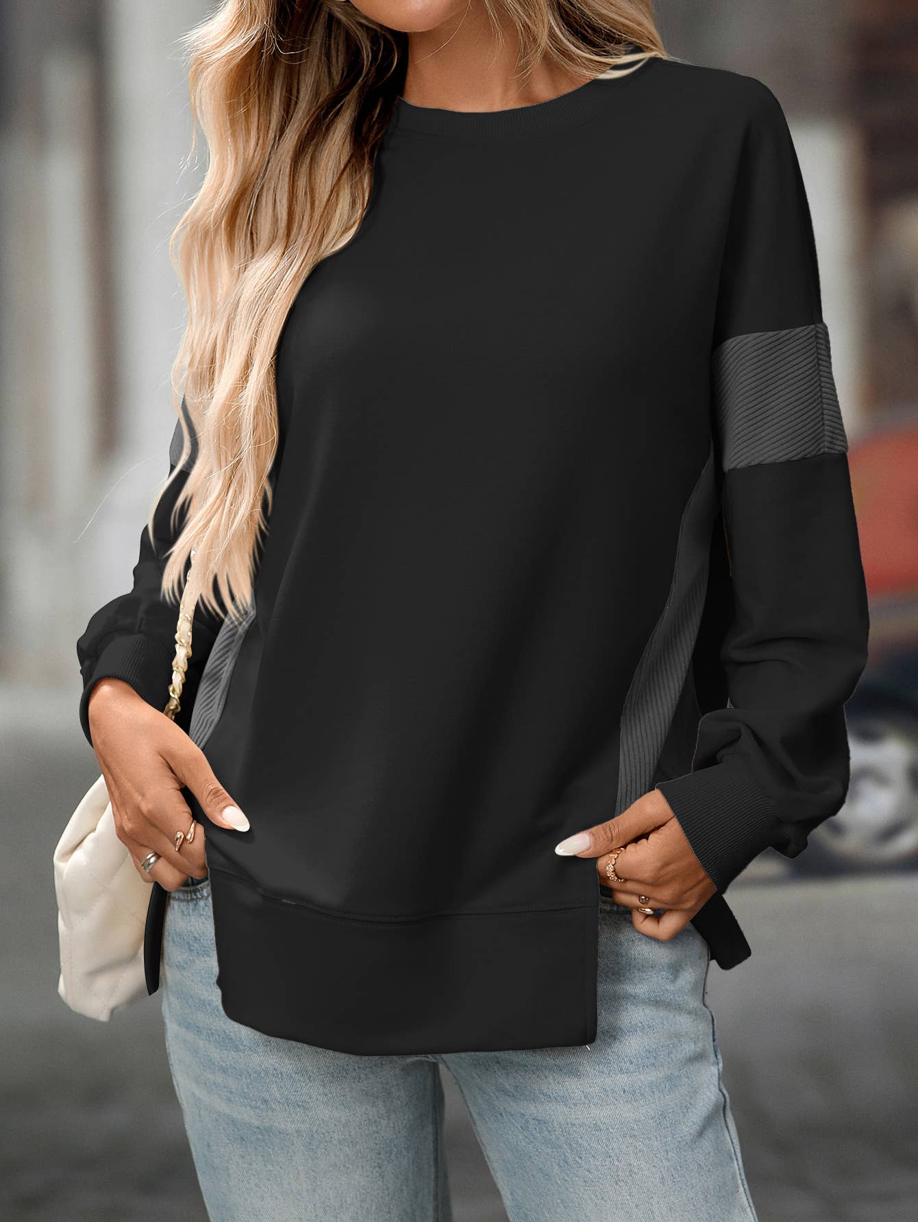 Night on the Town Side Slit Pullover