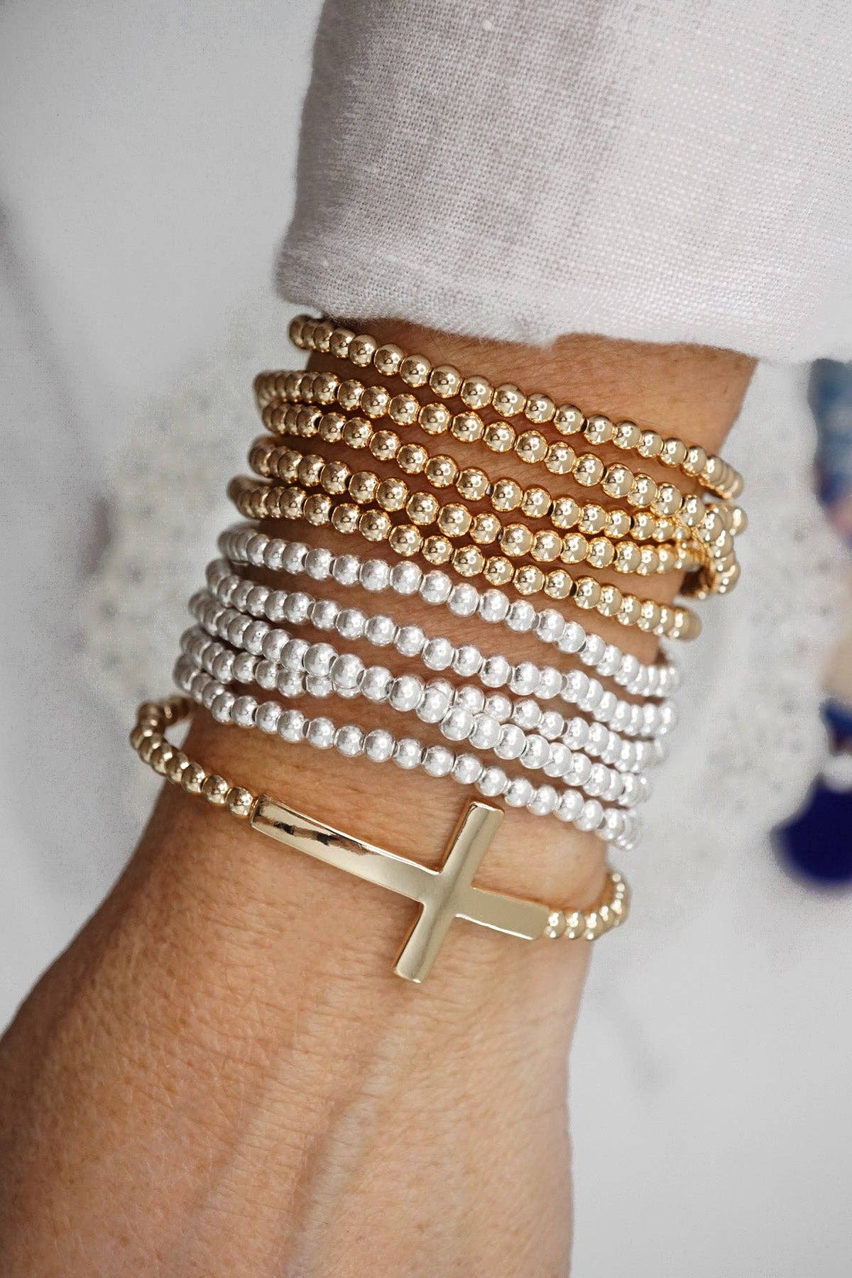Worn Gold Cross Bracelet