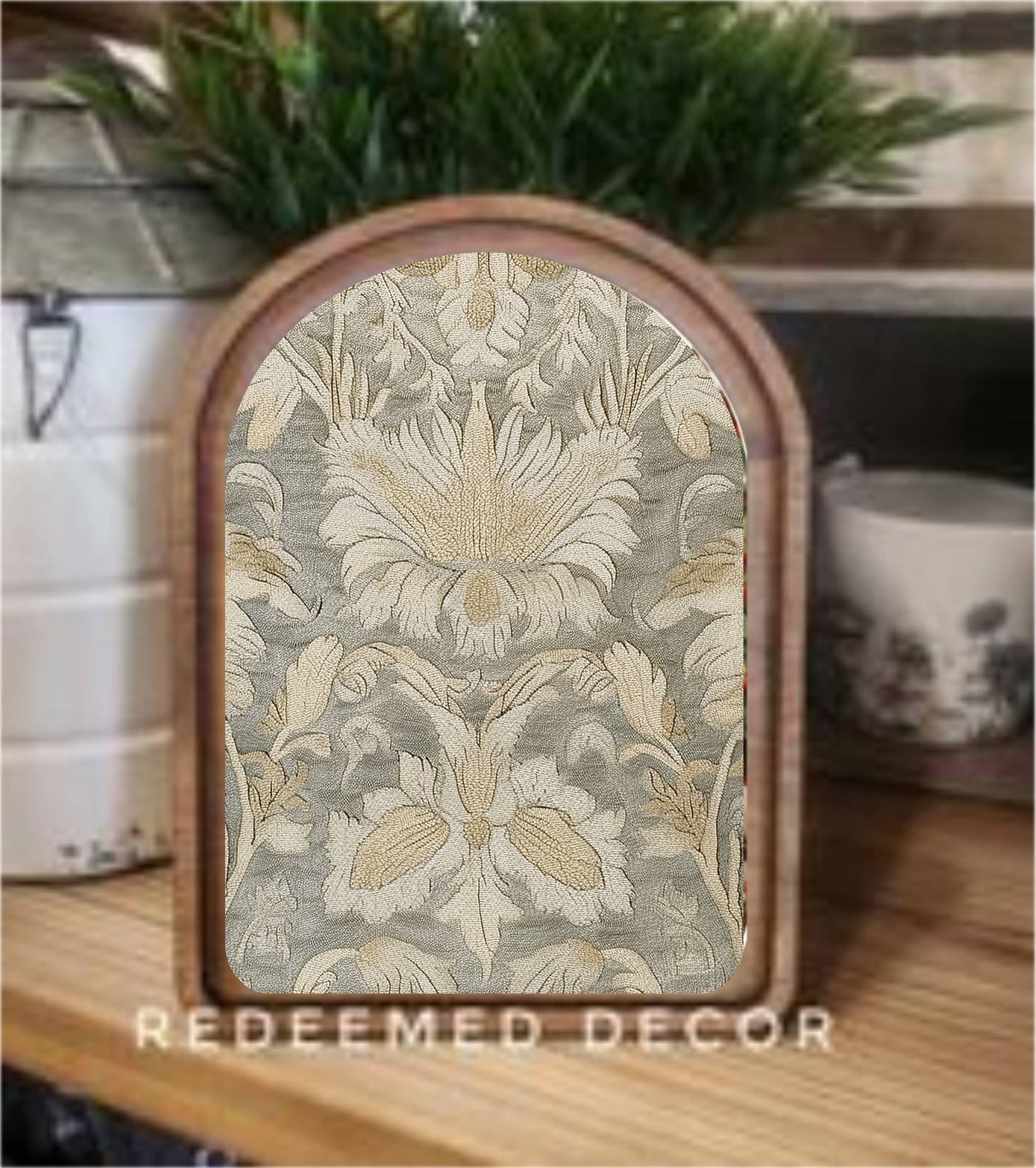 Arch Top Tapestry Muted Framed Art
