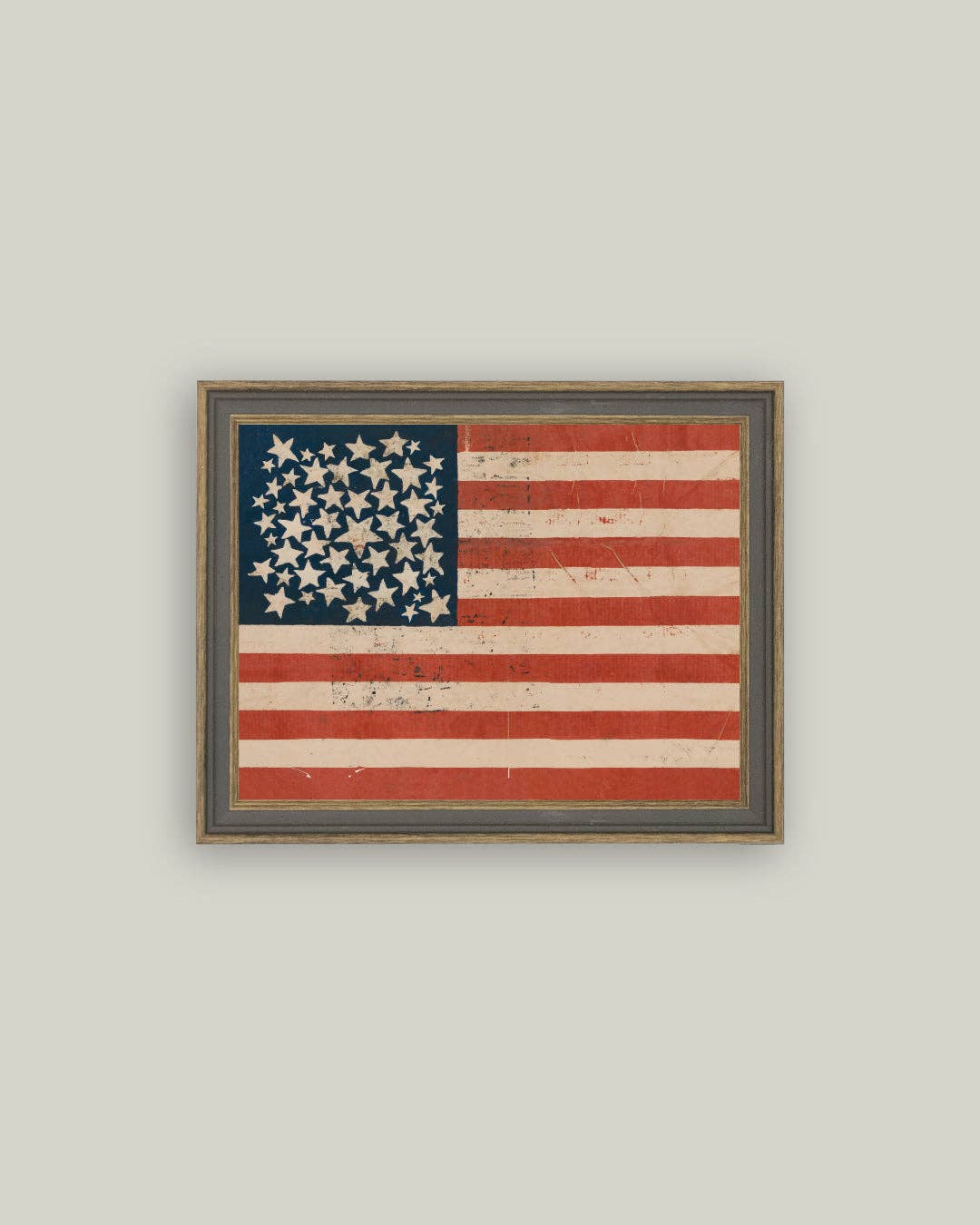 Rustic Flag Framed Antique Art