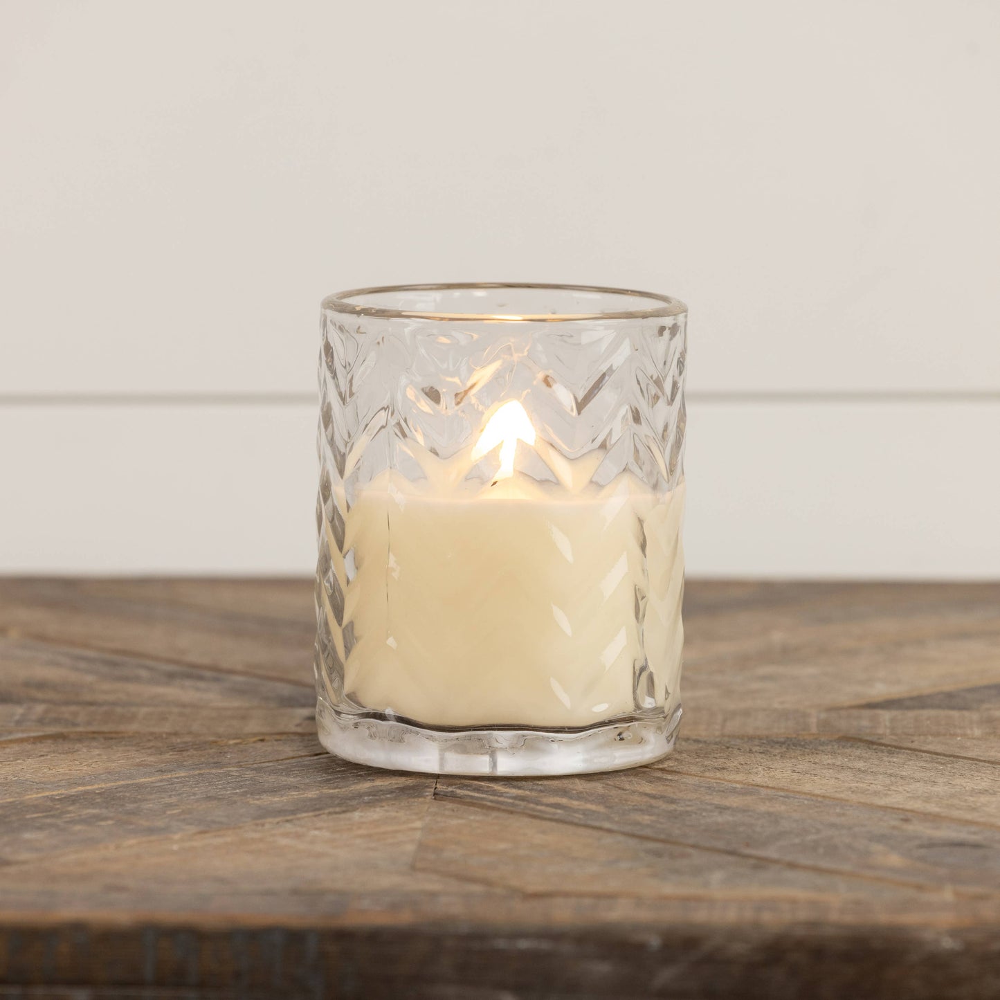 5" CHEVRON GLASS CANDLE