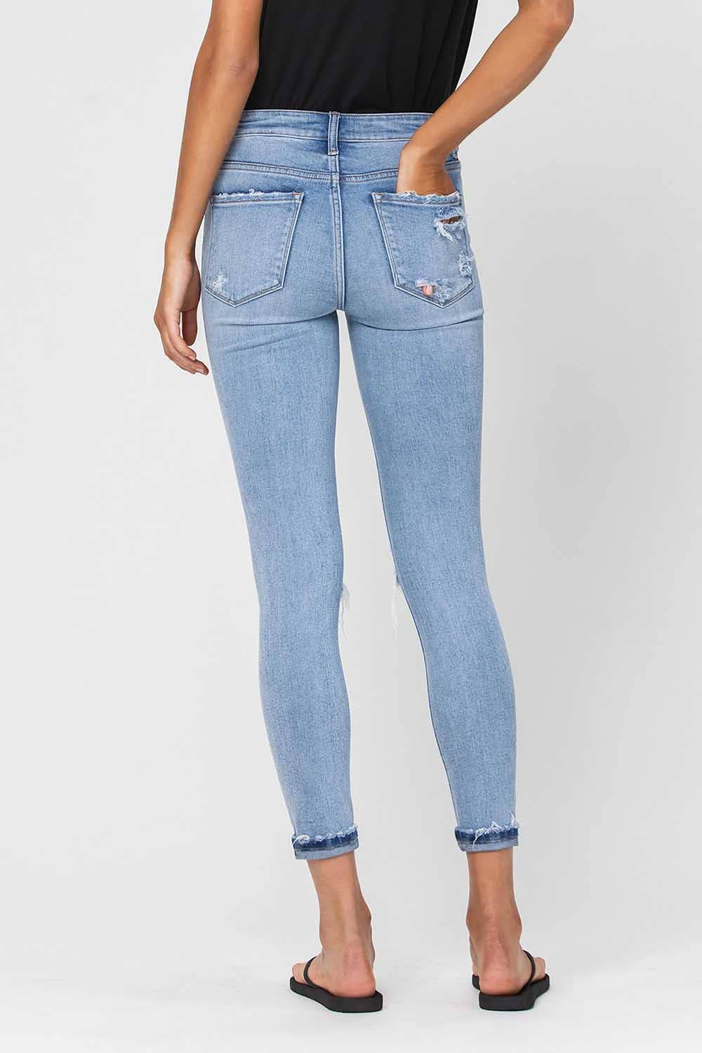 Haylie High Rise Distress Skinny