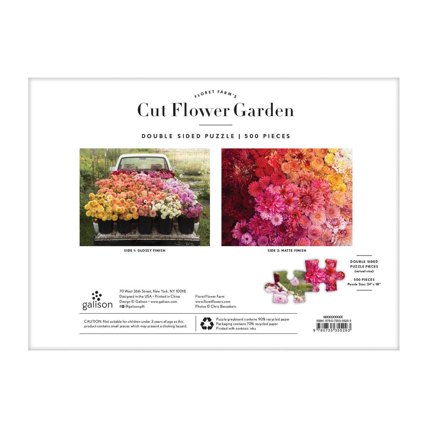 Flower Garden 2-Sided 500 Piece Puzzle
