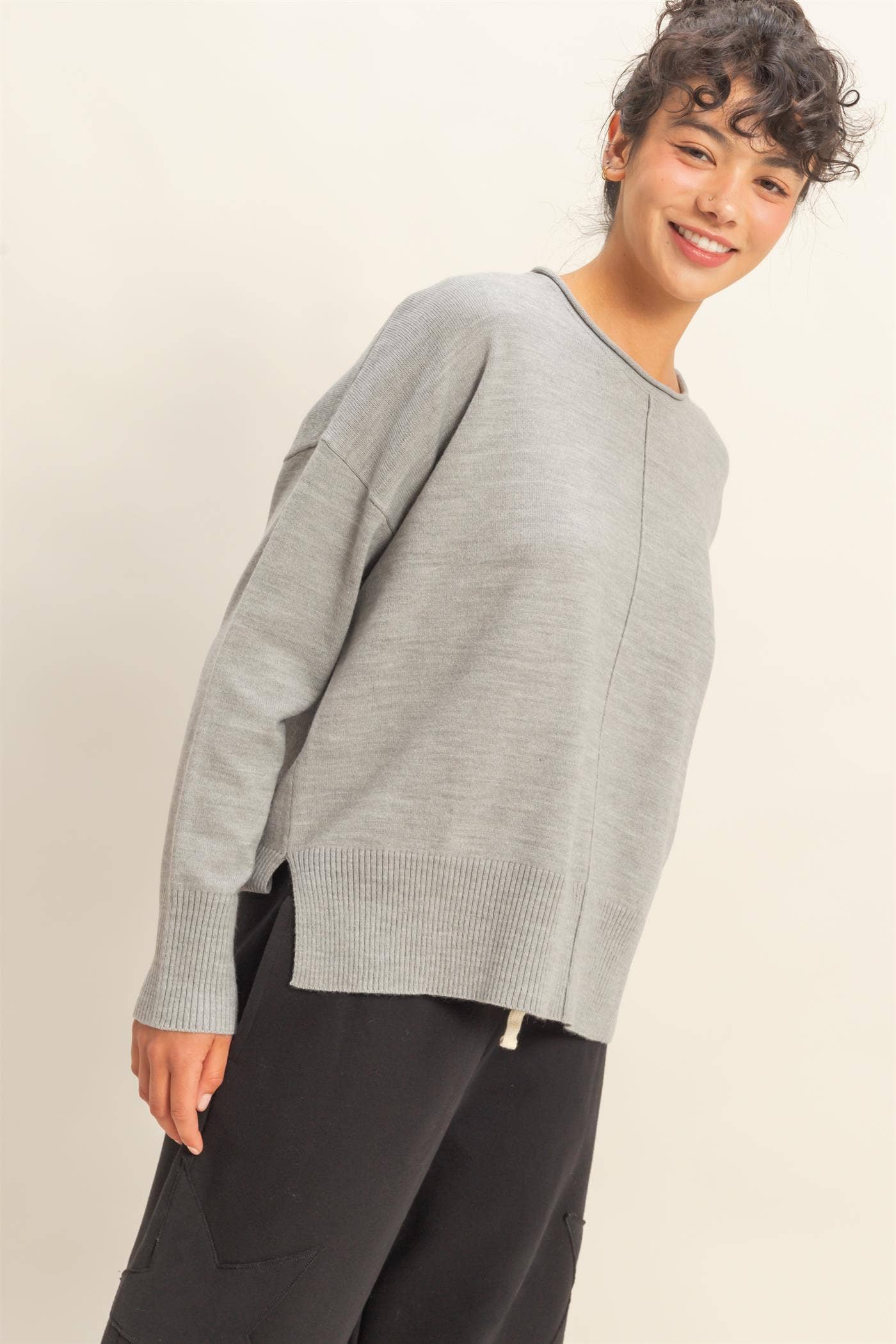 Winter Vibes Center Seam Sweater