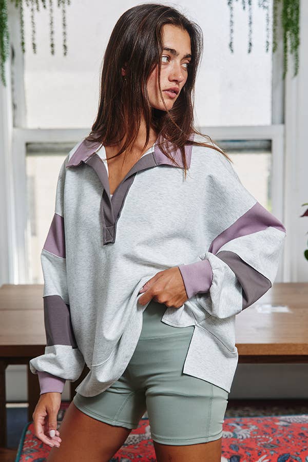 Oversized Colorblock Top