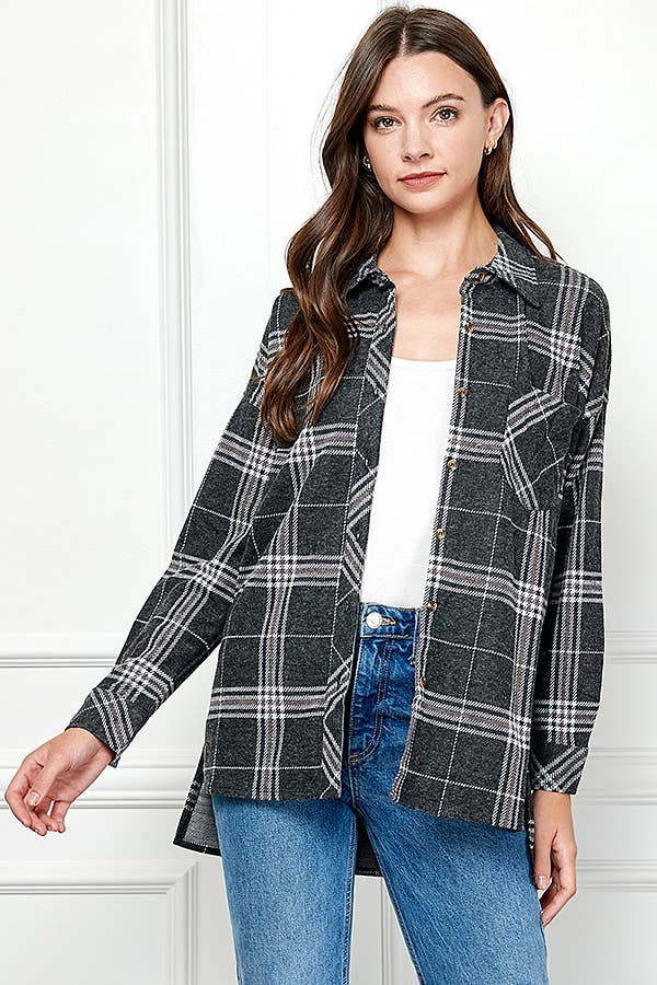 Plaid Vibes Knit Shirt