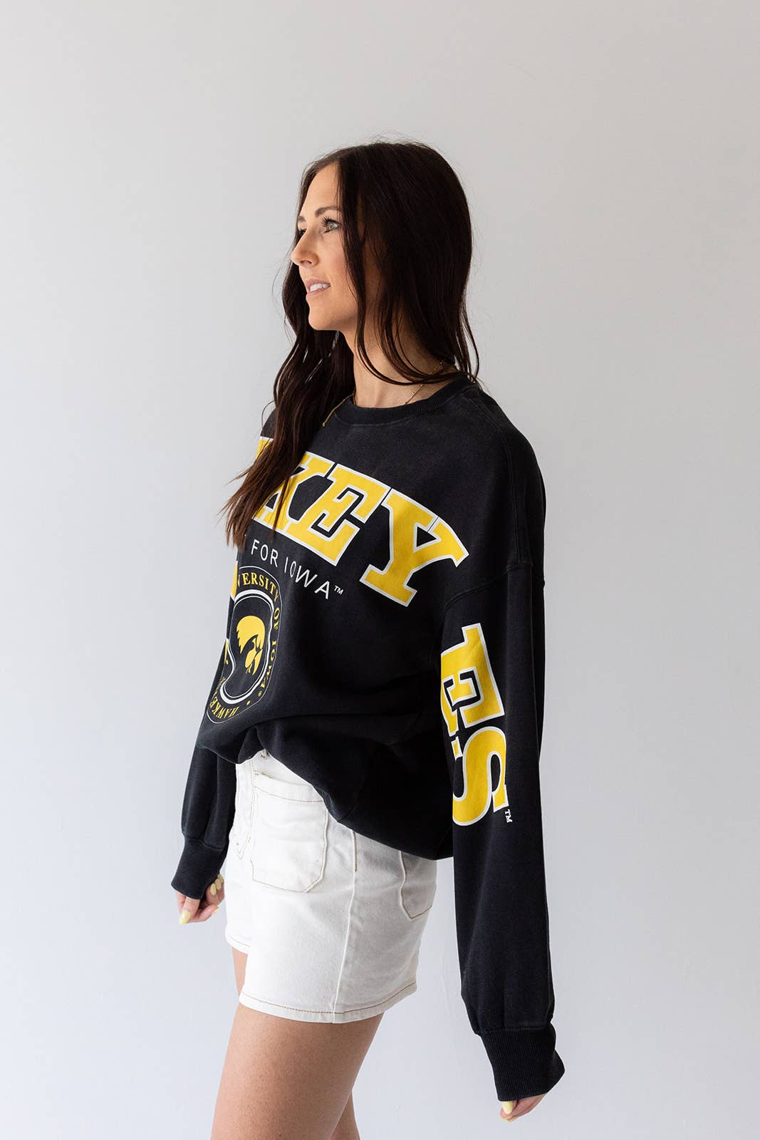 Iowa Philly Split Lantern Sleeve Crew