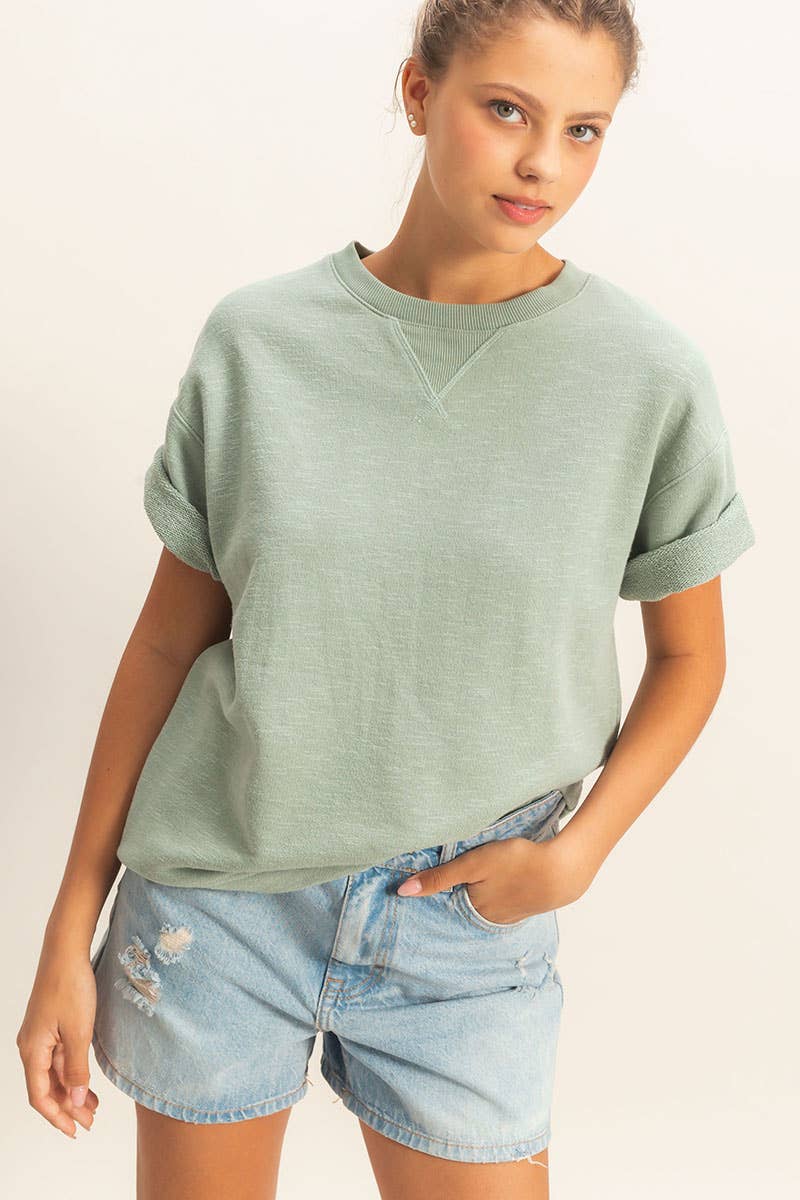 Saige Rolled Sleeve Top