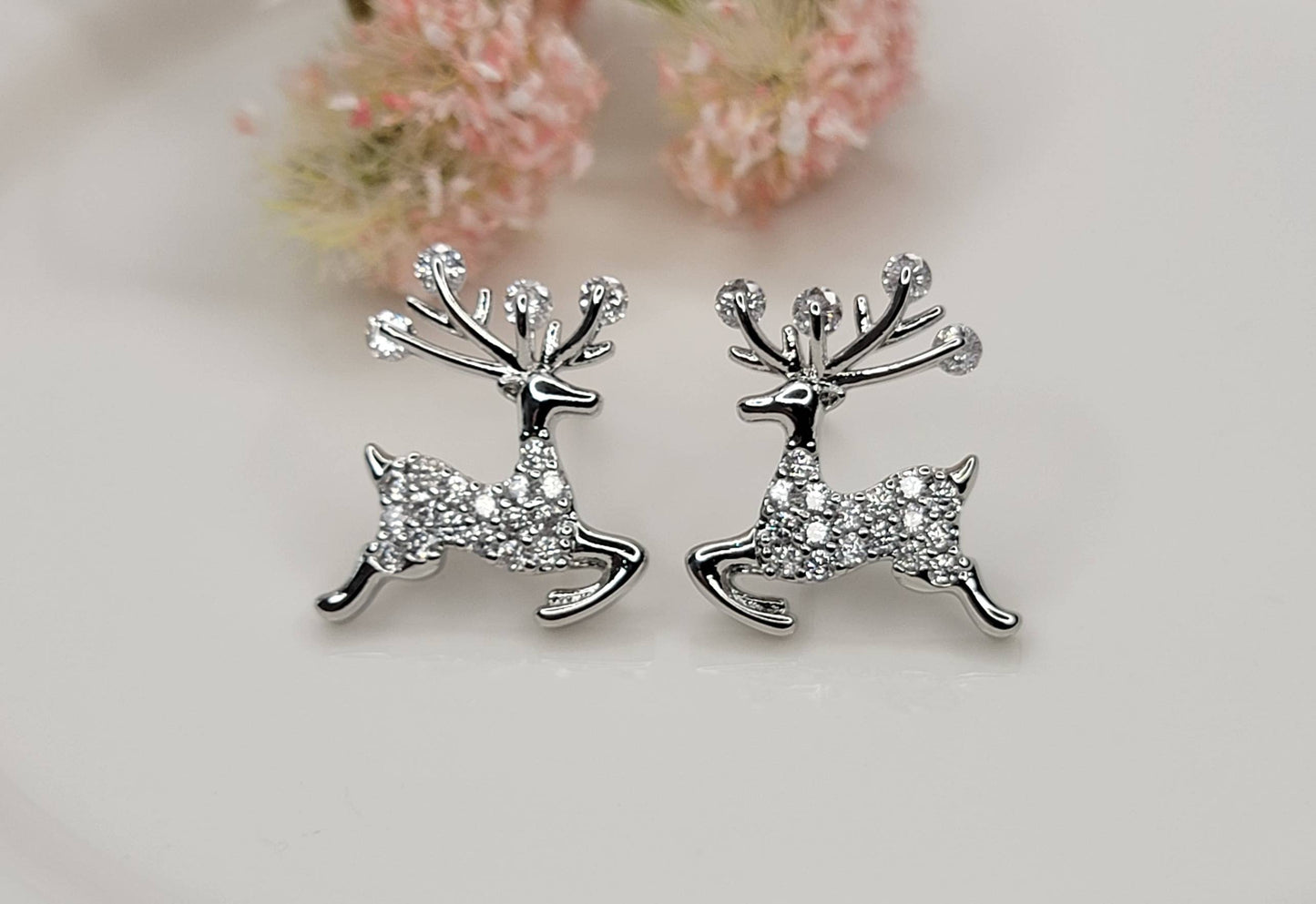 DEER POST EARRINGS.
