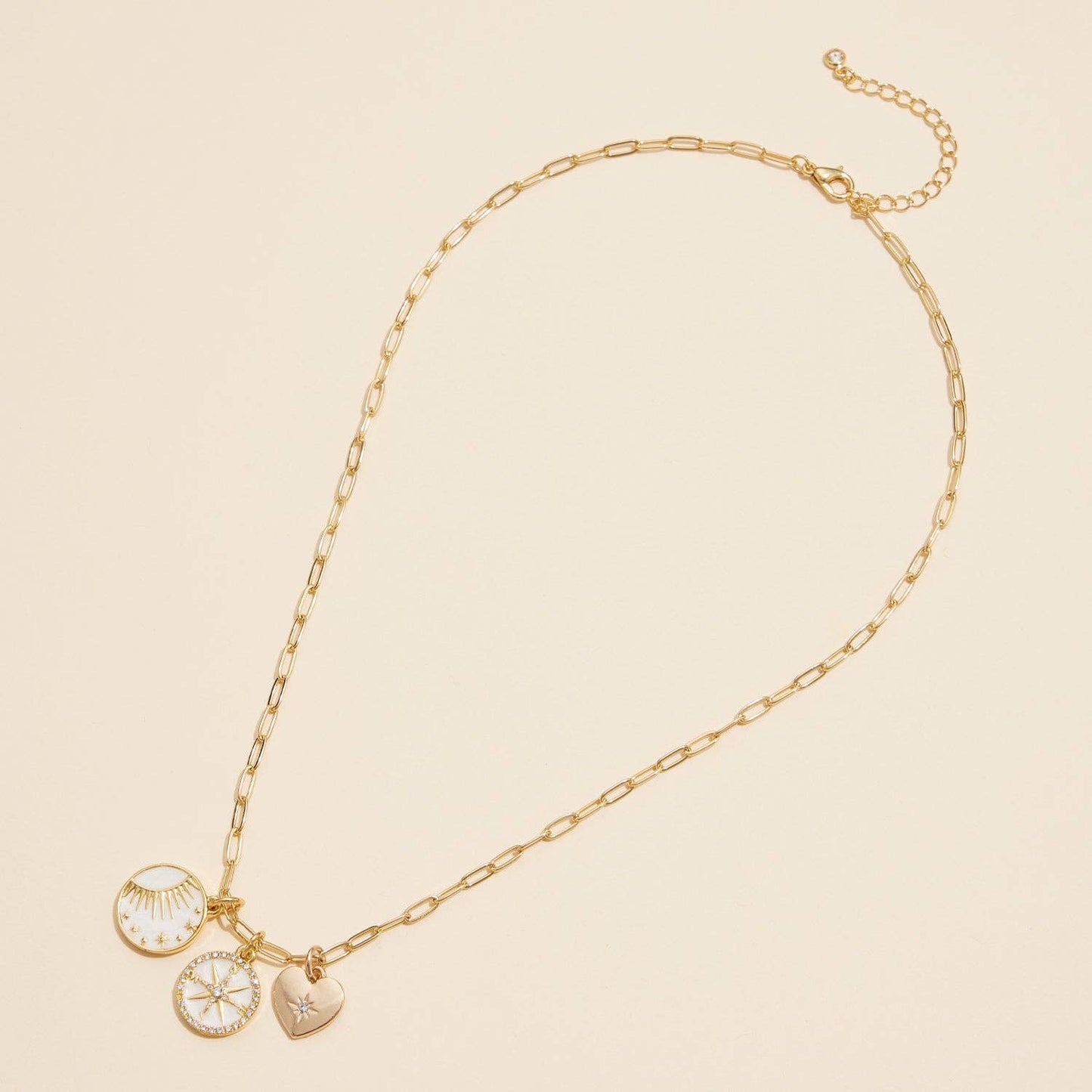 Gold Dipped Necklace with Celestial Charms
