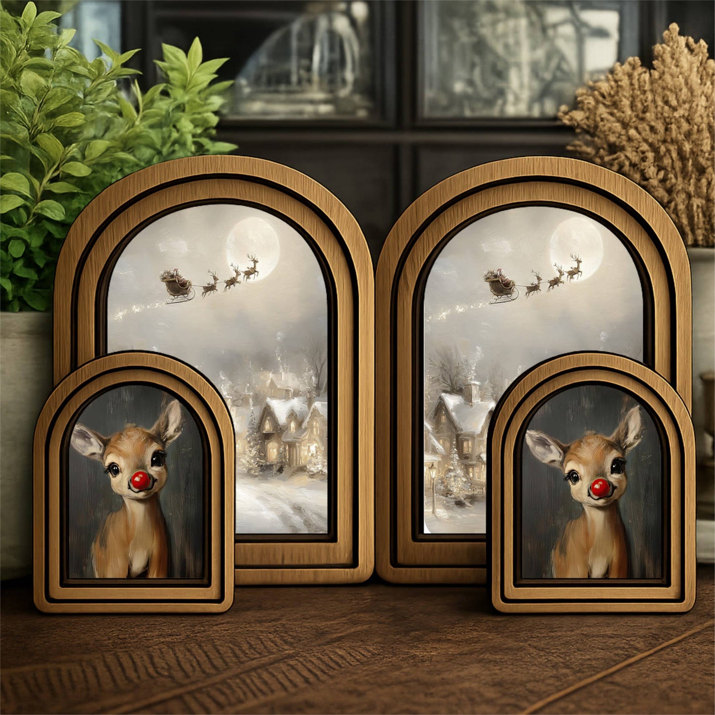 Reindeer Flying Arched Sign