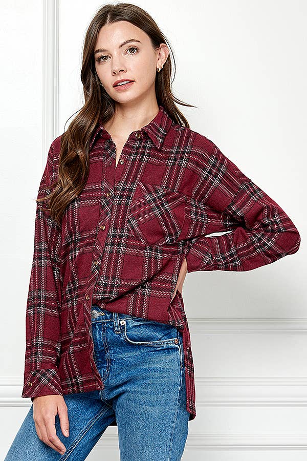 Plaid Vibes Knit Shirt
