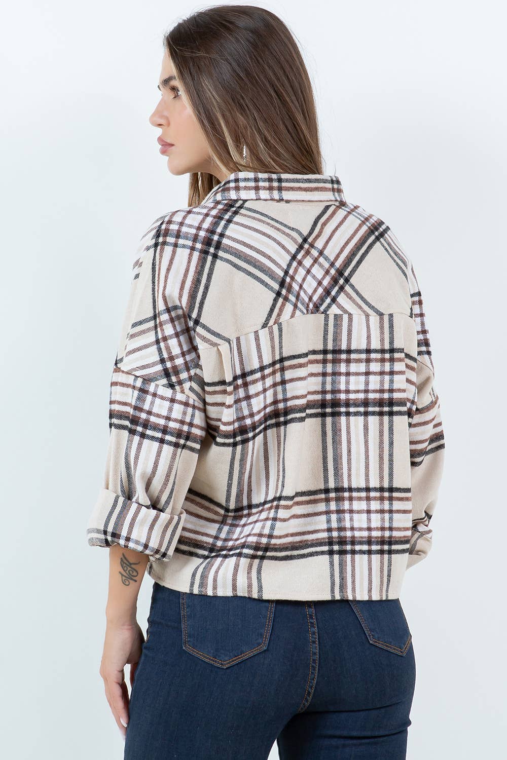 Darla Plaid Crop Shacket