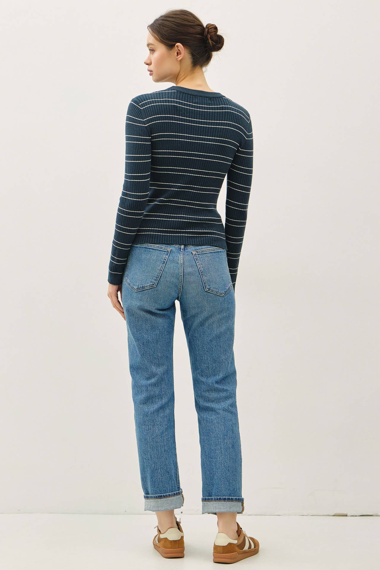 Basic Babe Striped Sweater Top