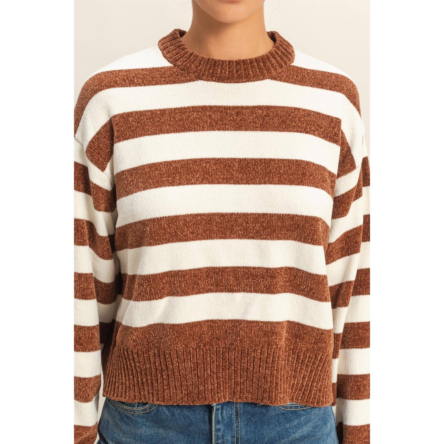 Cuddly Vibes Striped Sweater
