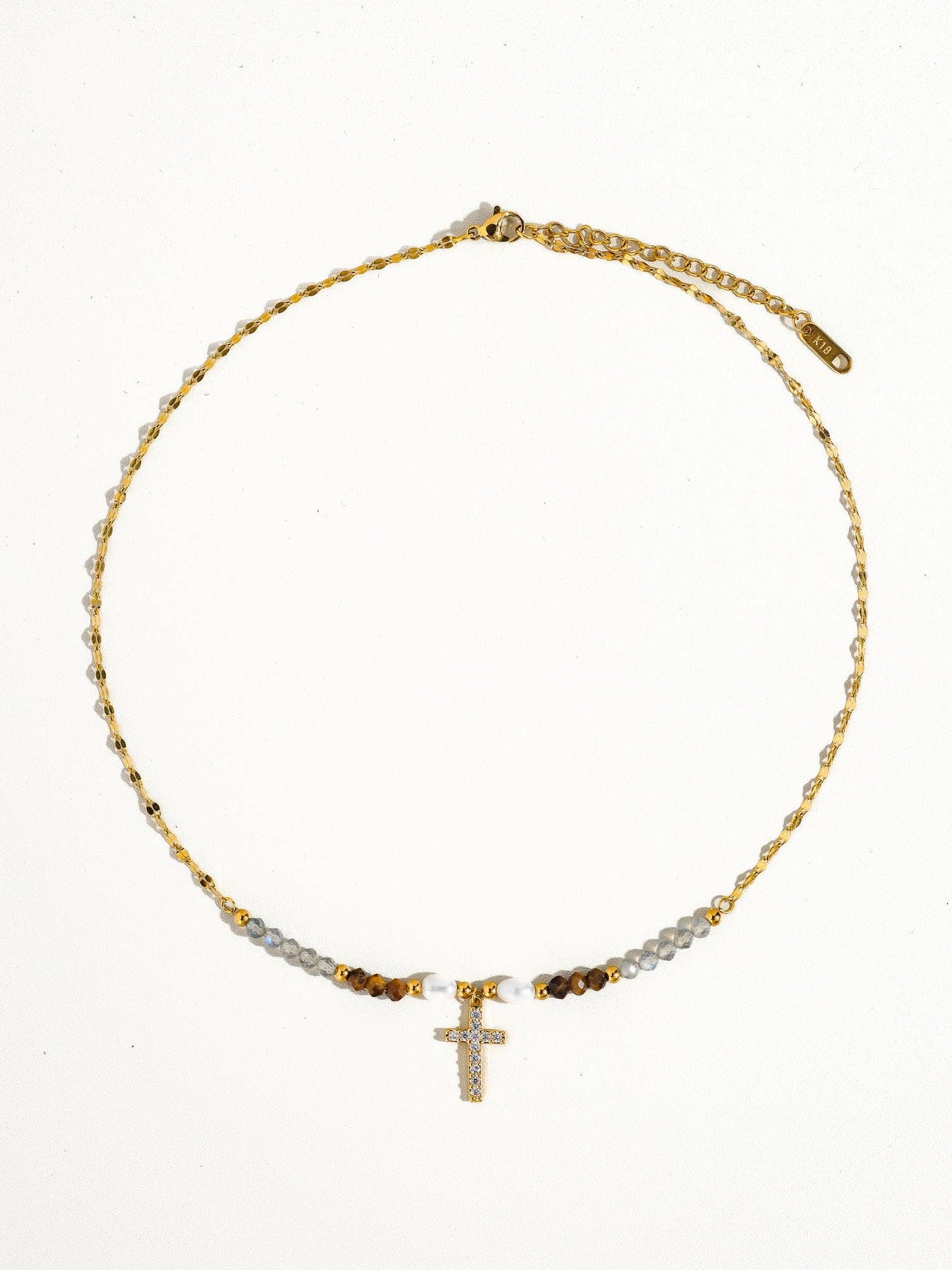 Lumiere 18K Gold Cross Necklace