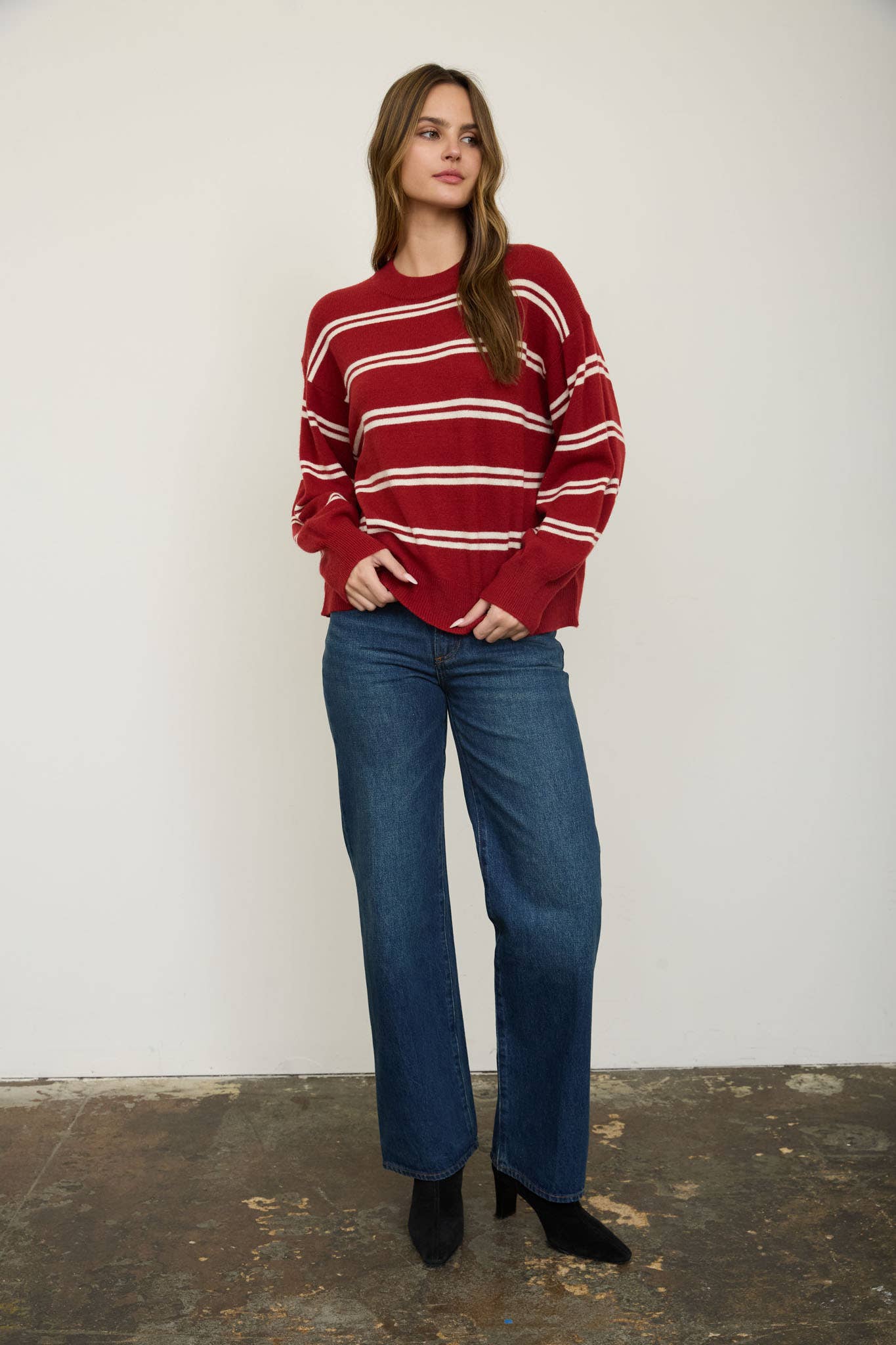 Somethin bout Falling Striped Sweater