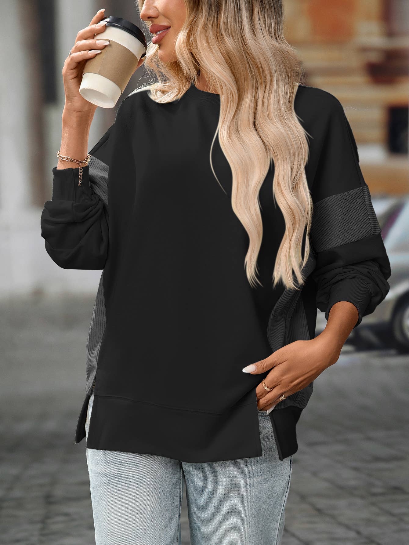 Night on the Town Side Slit Pullover