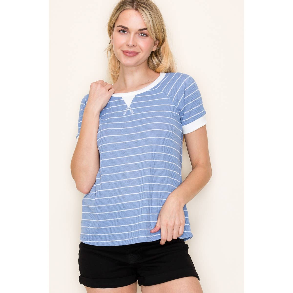 Ocean Waves Striped Top