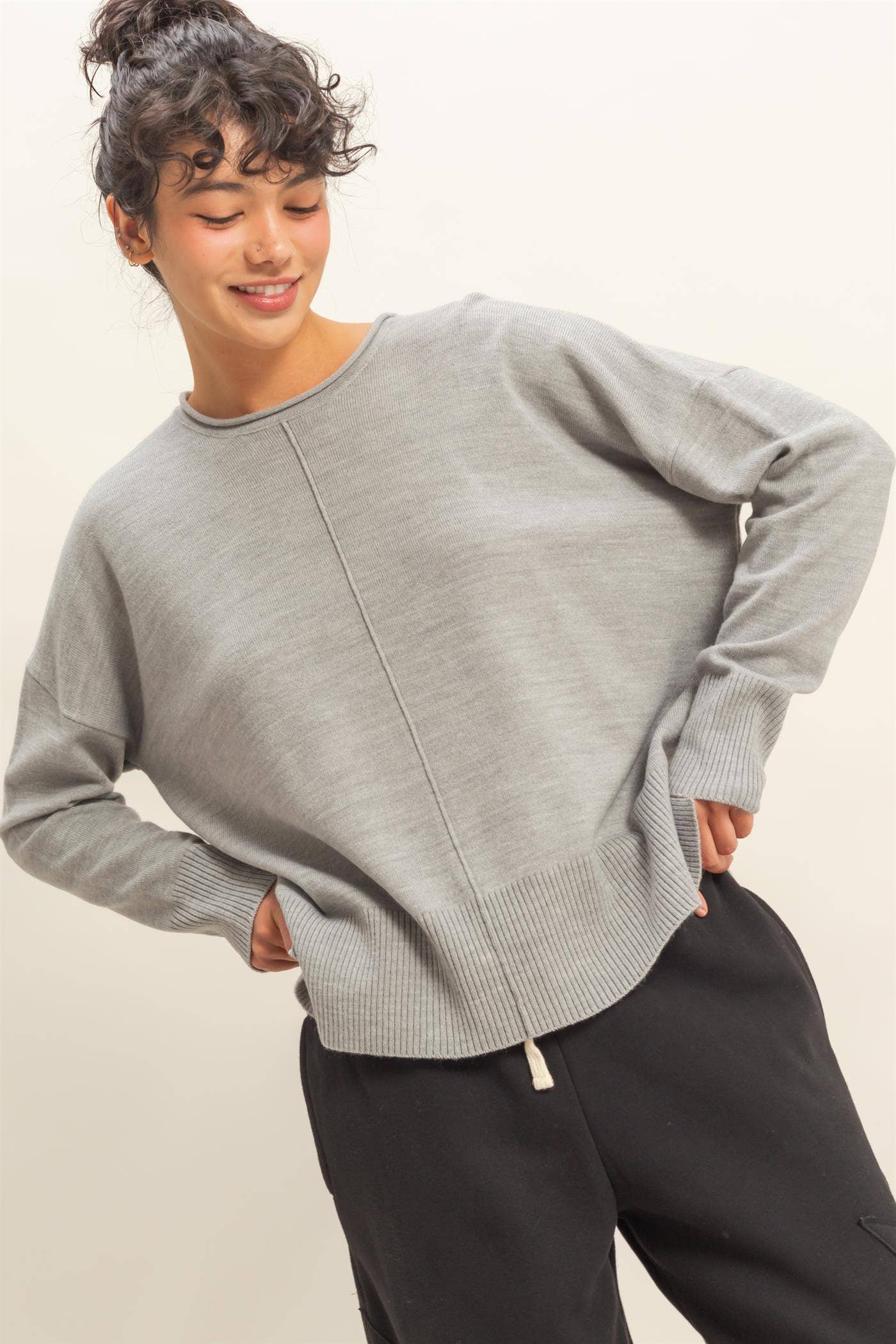 Winter Vibes Center Seam Sweater