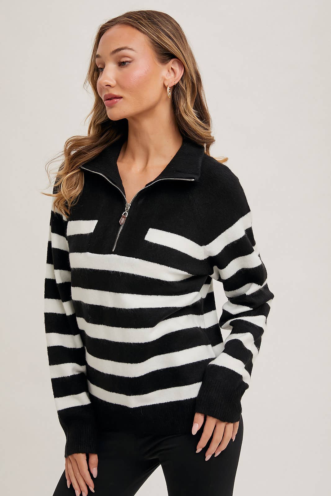 Danielle Striped Quarter Zip