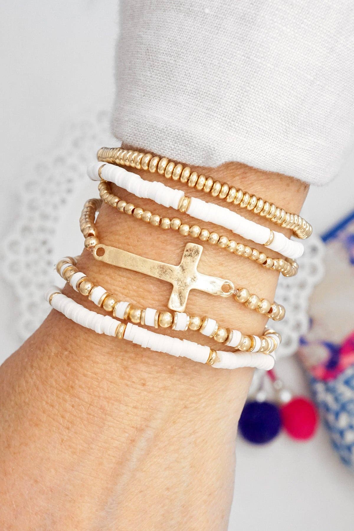 Clay Cross Bracelet Stack