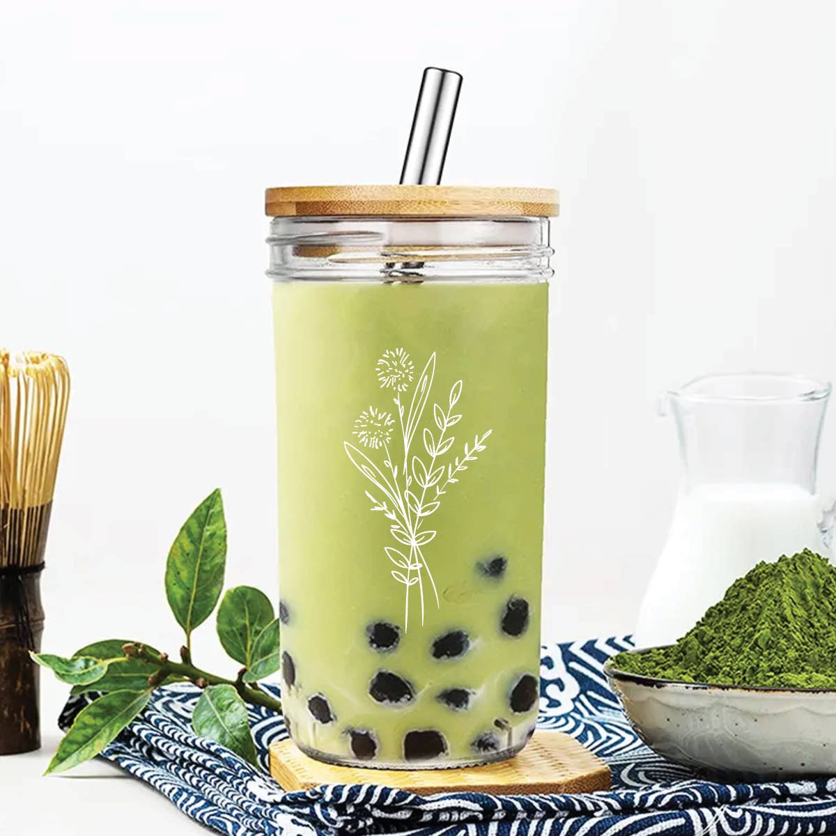 Floral Bouquet Glass Tumbler