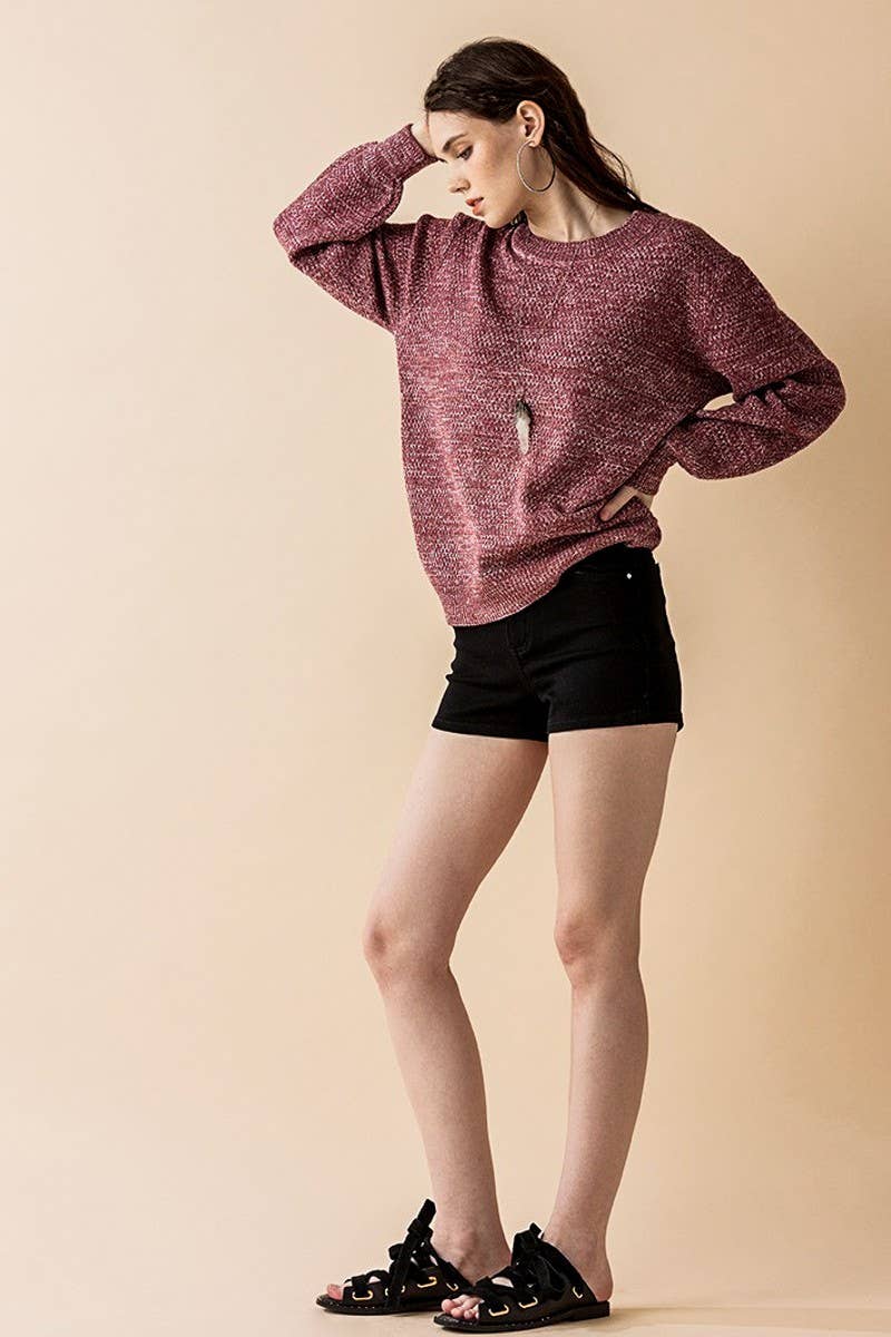 Falling for you Balloon Sleeve Sweater