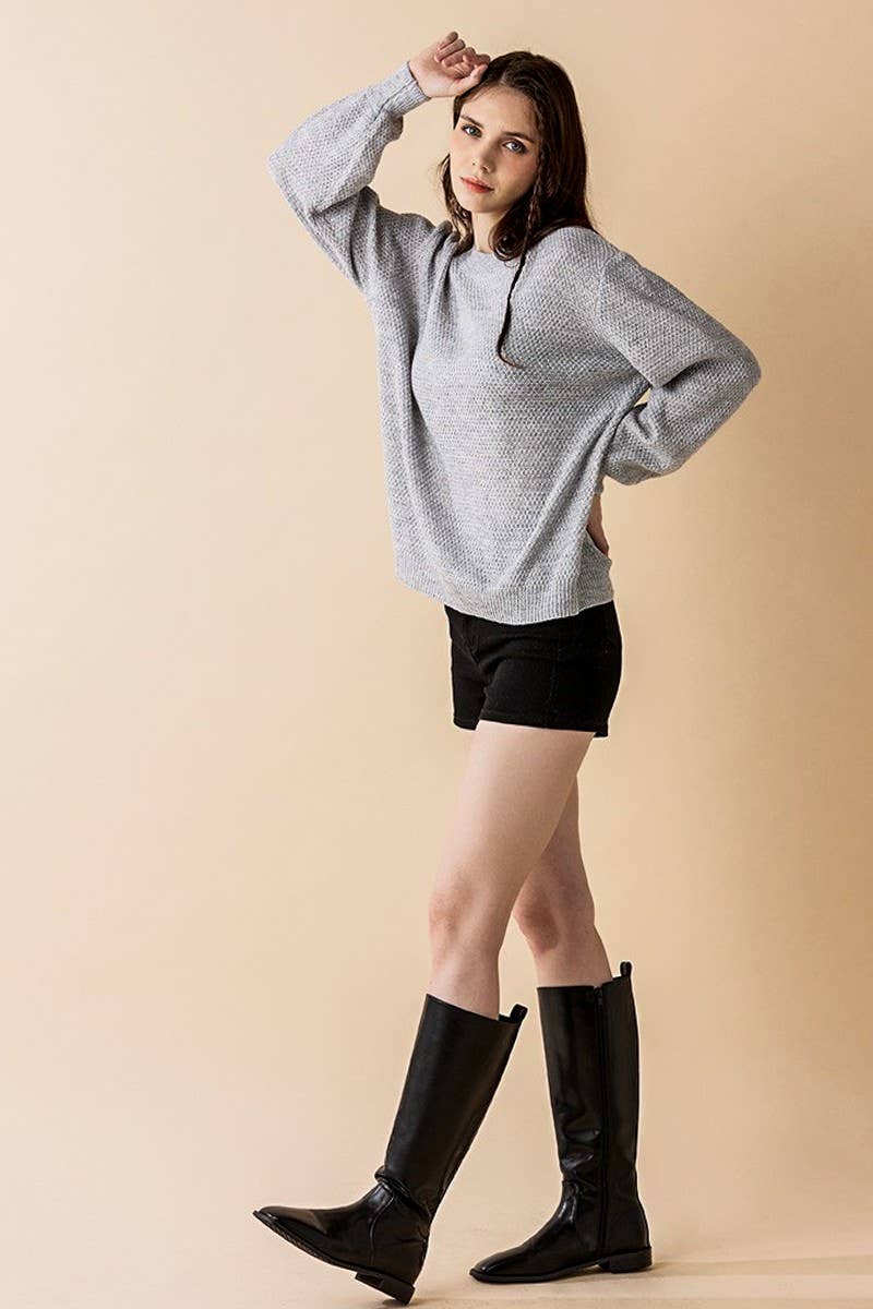 Falling for you Balloon Sleeve Sweater