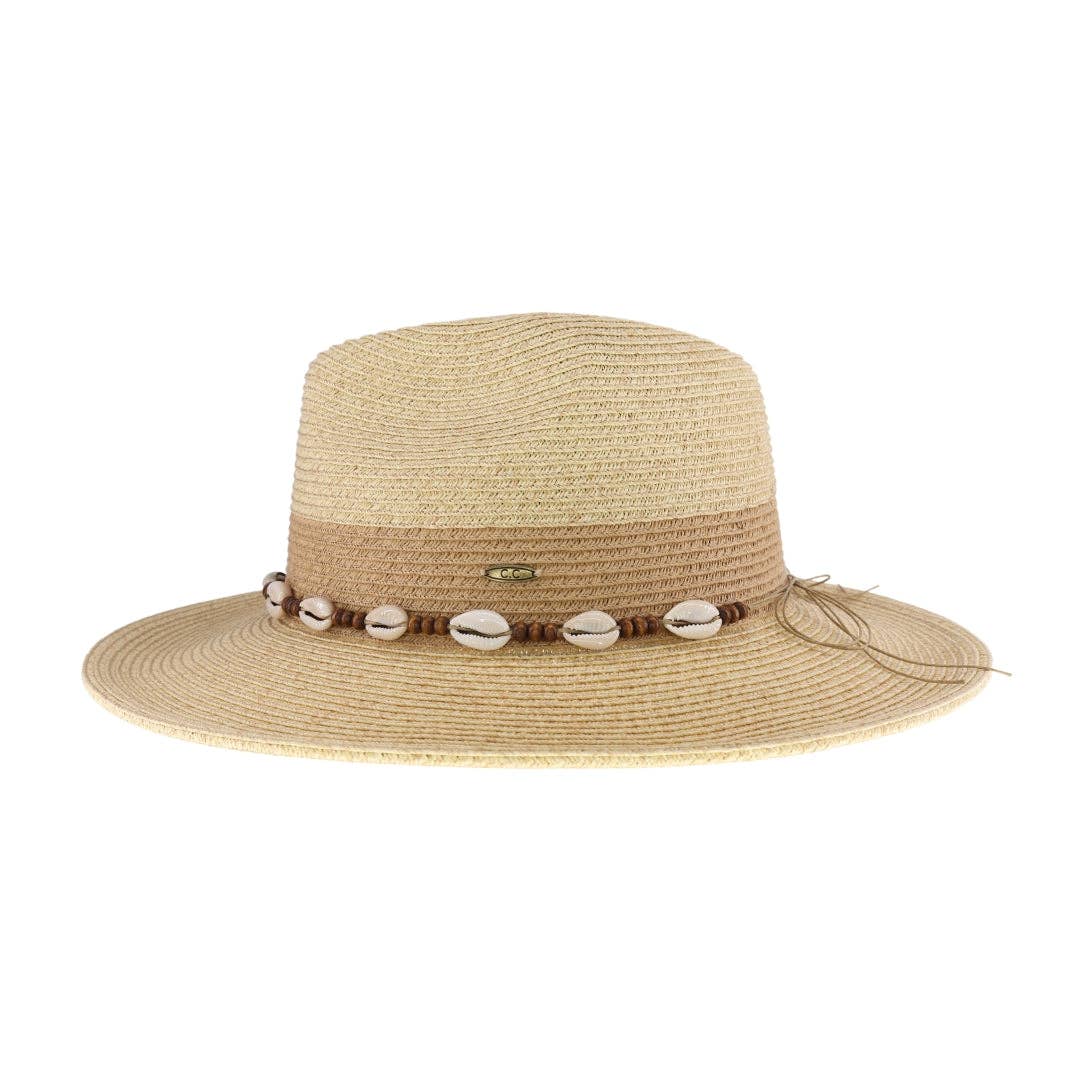 Two-Tone Shell Panama Hat