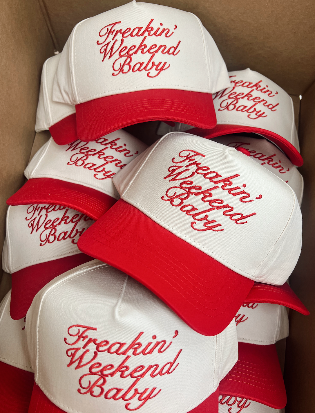 Freakin' Weekend Baby - Black Vintage Trucker Hat