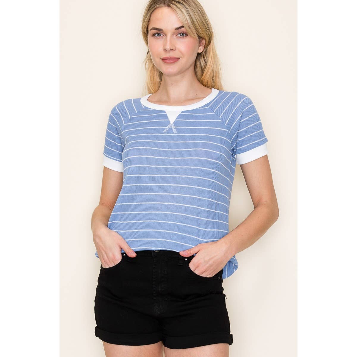 Ocean Waves Striped Top