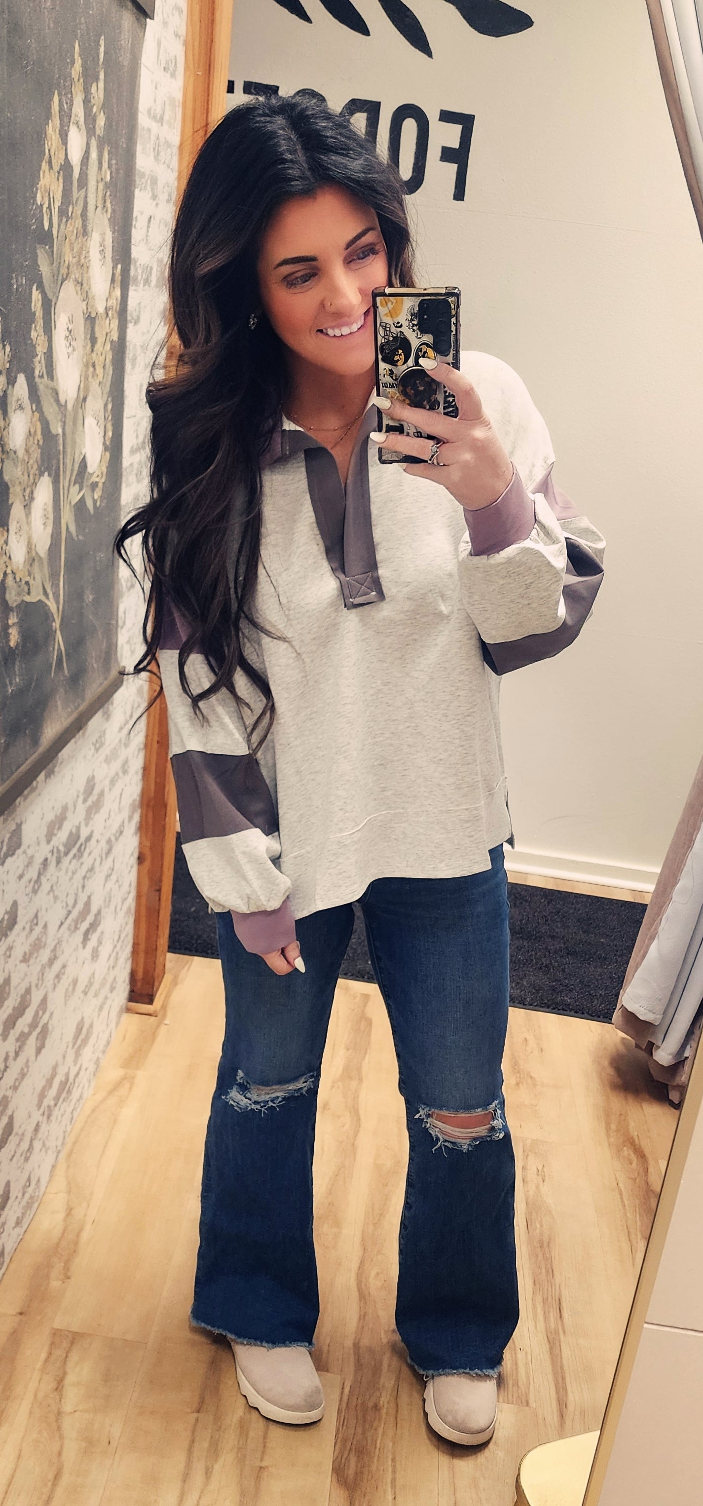 Oversized Colorblock Top