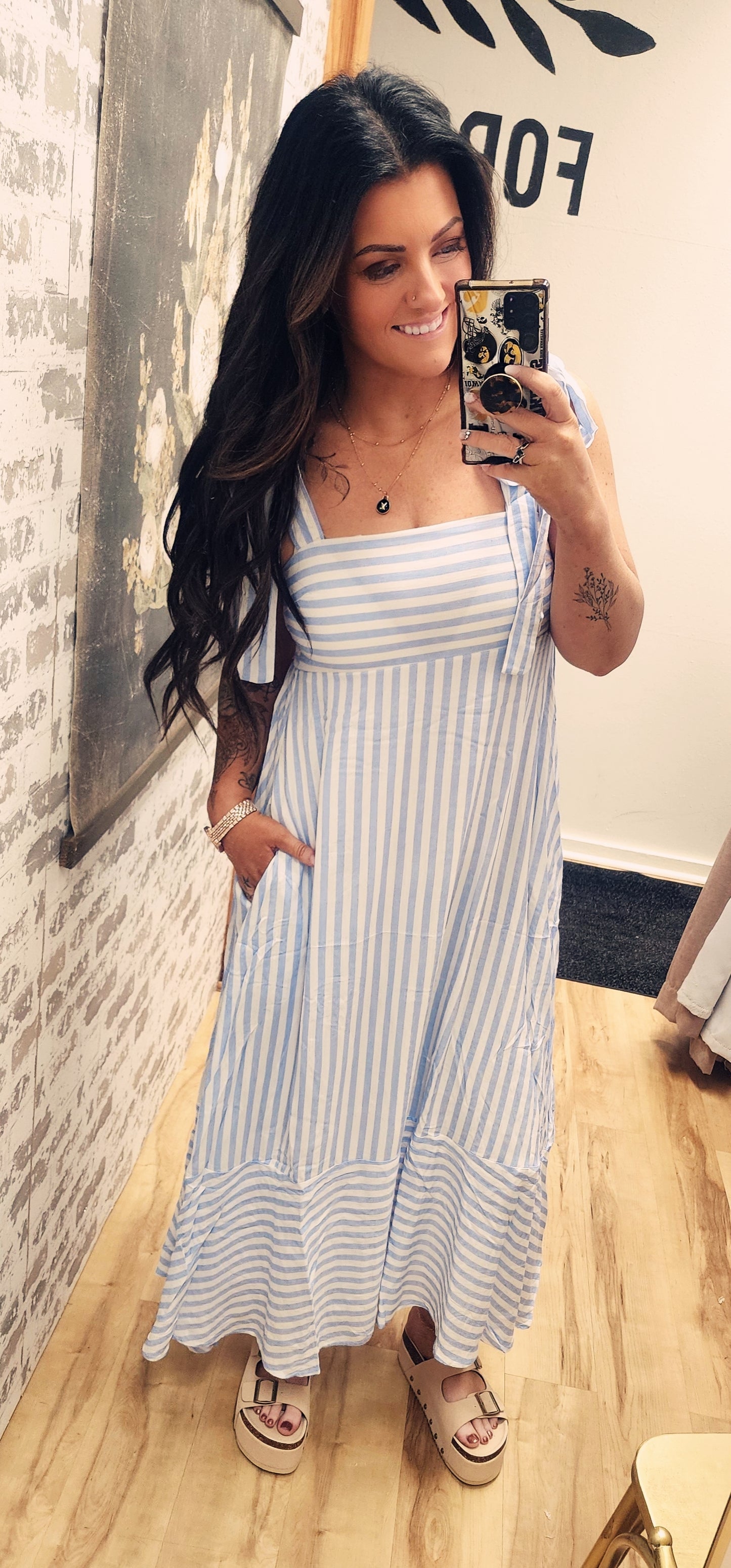 Wave on Wave Stripe Maxi Dress