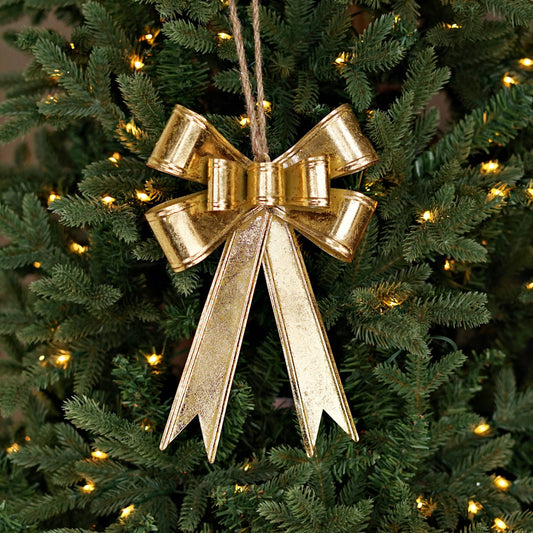 570677- Dazzling Gold Metal Bow Ornament-10L x 6.5W x 1.25T