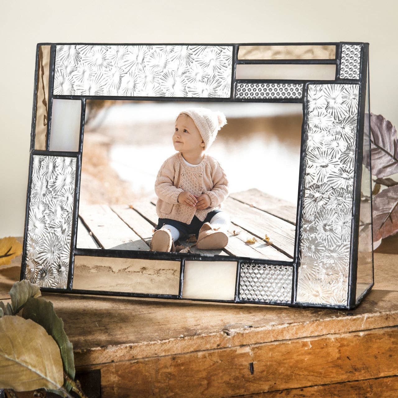 Peach, Ivory and Clear Vintage Glass Frame Series