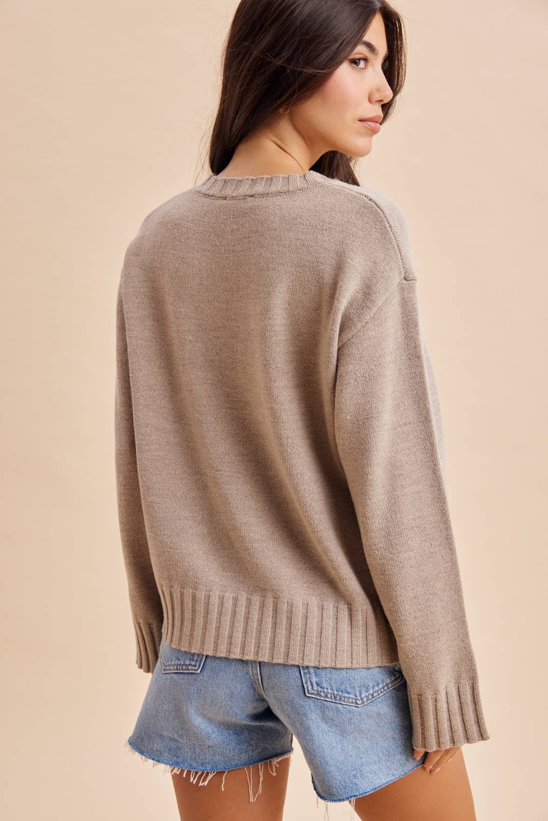 KNITTED INTARSIA DOG MOTIF SWEATER