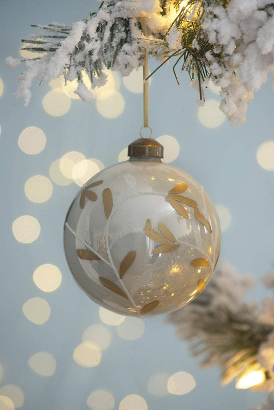 D4" Winter Blossom Glass Ornament