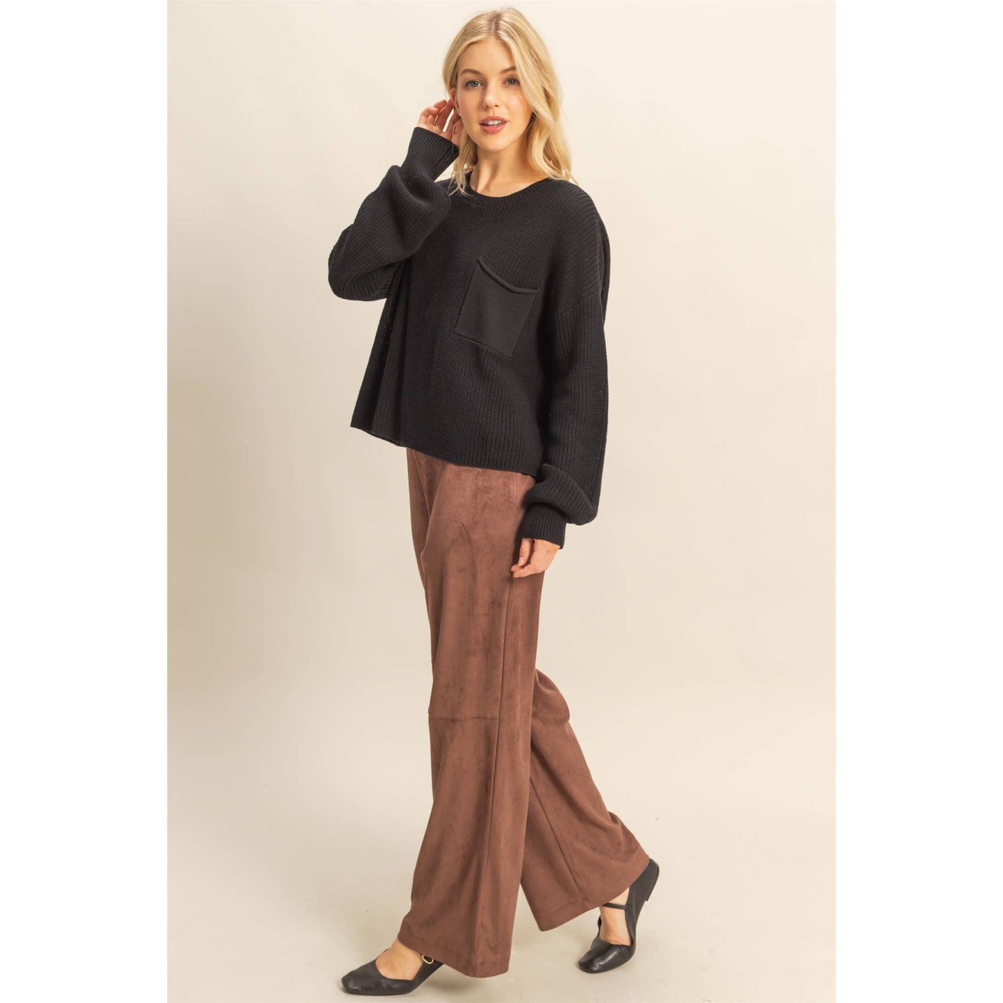Cropped Pocket Sweater