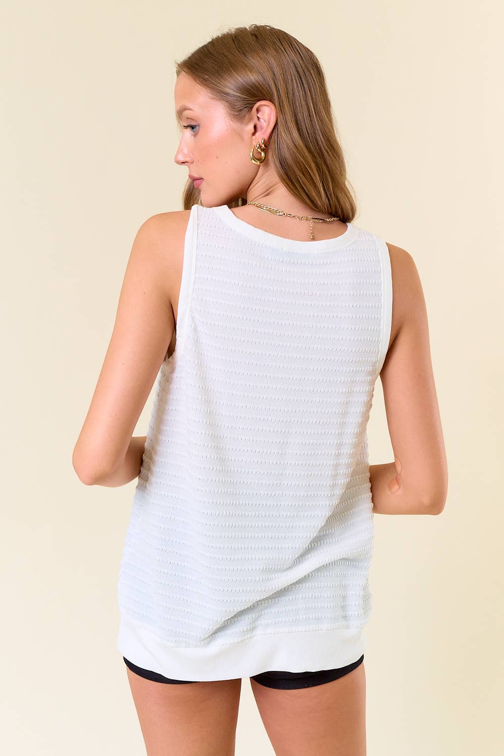 TEXTURED KNIT TANK - 43246T