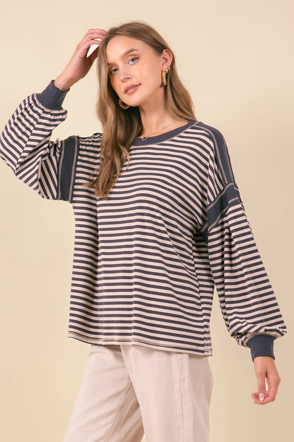 Neat & Navy Striped Pullover
