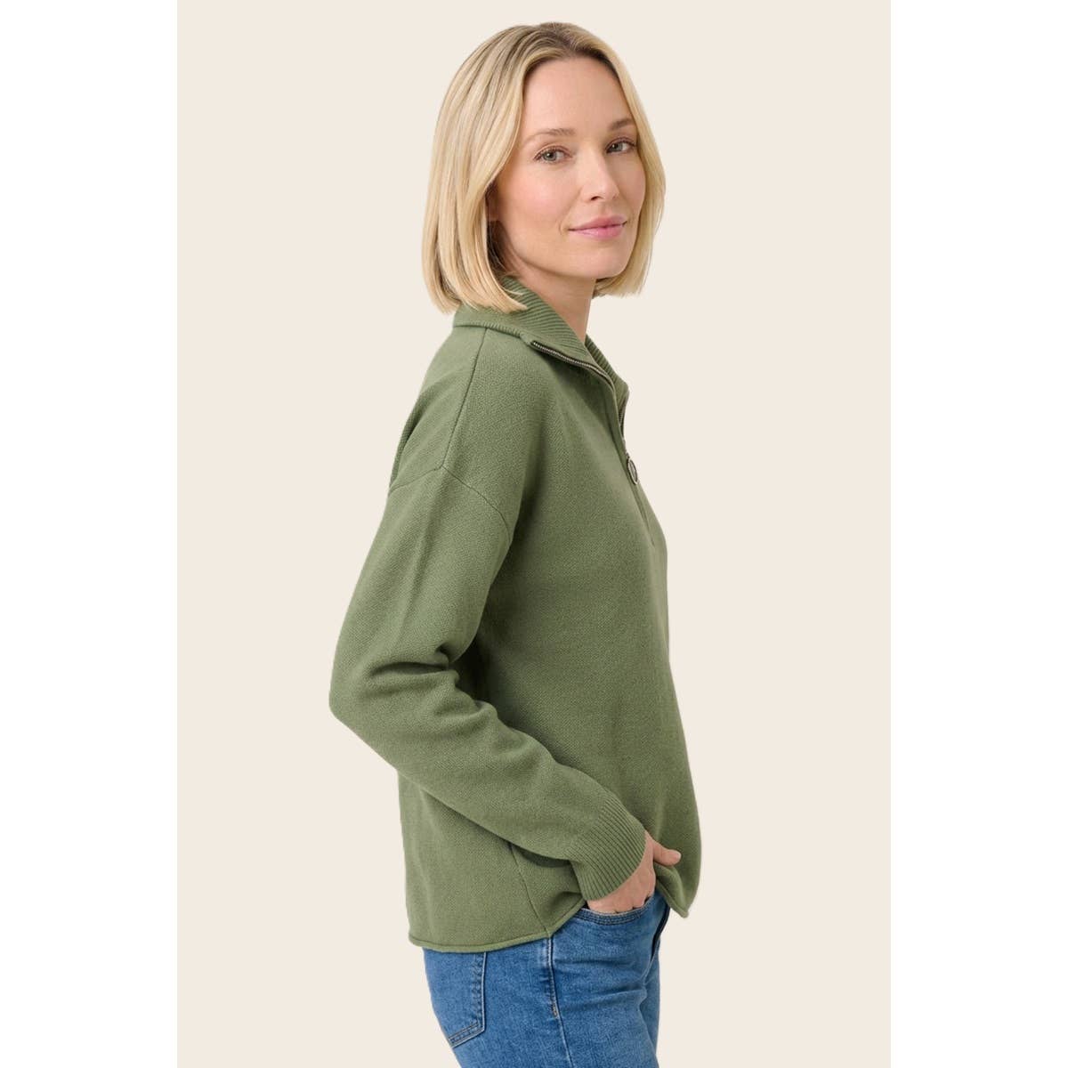 Mock Mockneck Zip Sweater