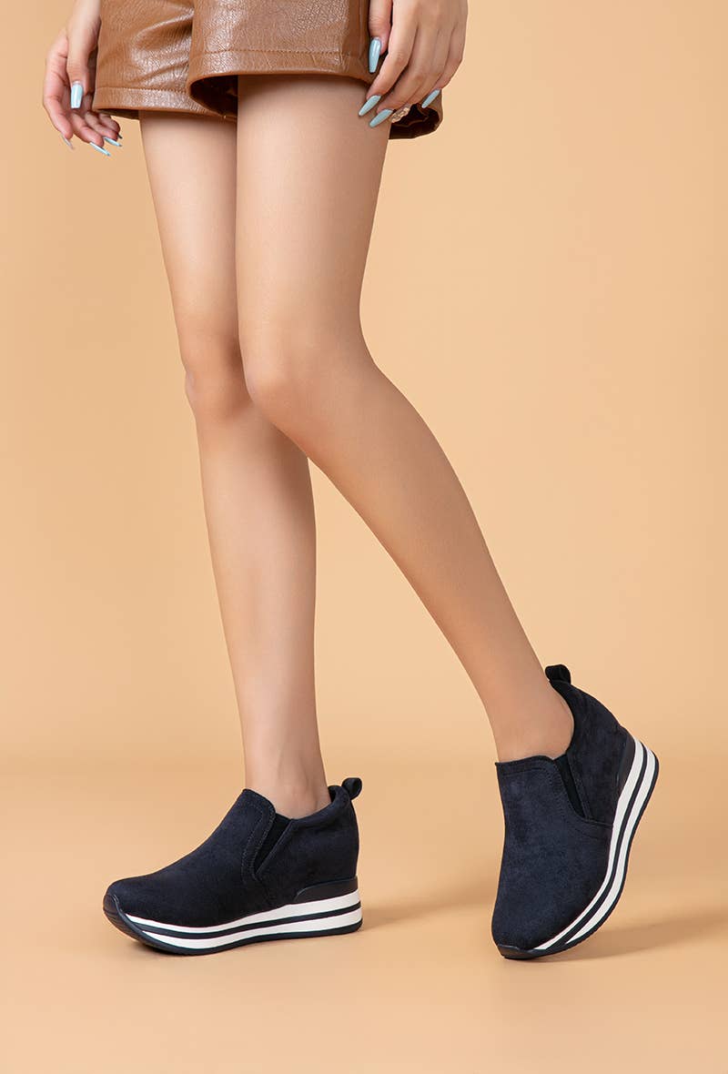 Black Wedge Sneakers