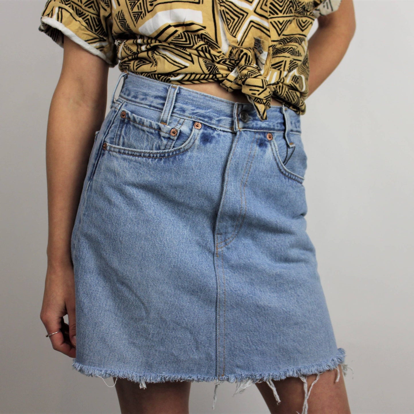 Mid-Rise Upcycled Denim Mini-Skirt, Original
