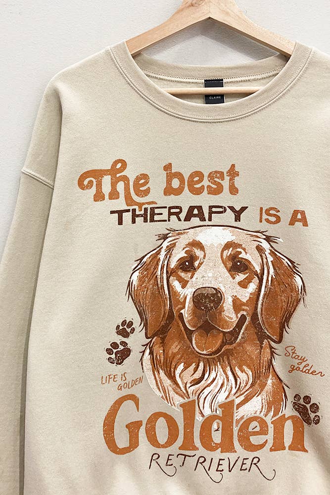 Golden Retriever Therapy Khaki Sweatshirt