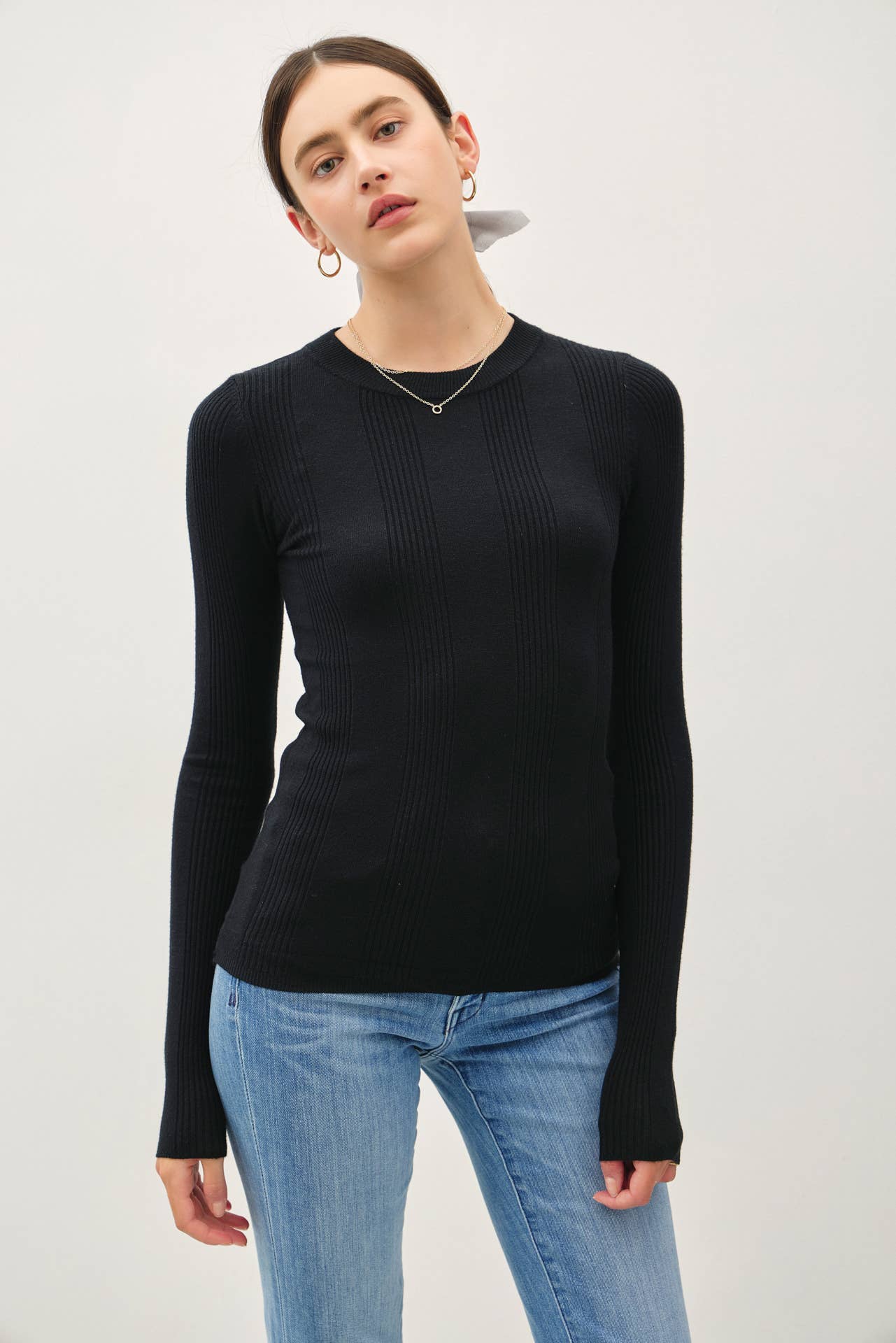 Basic Babe Patterned Knit Top