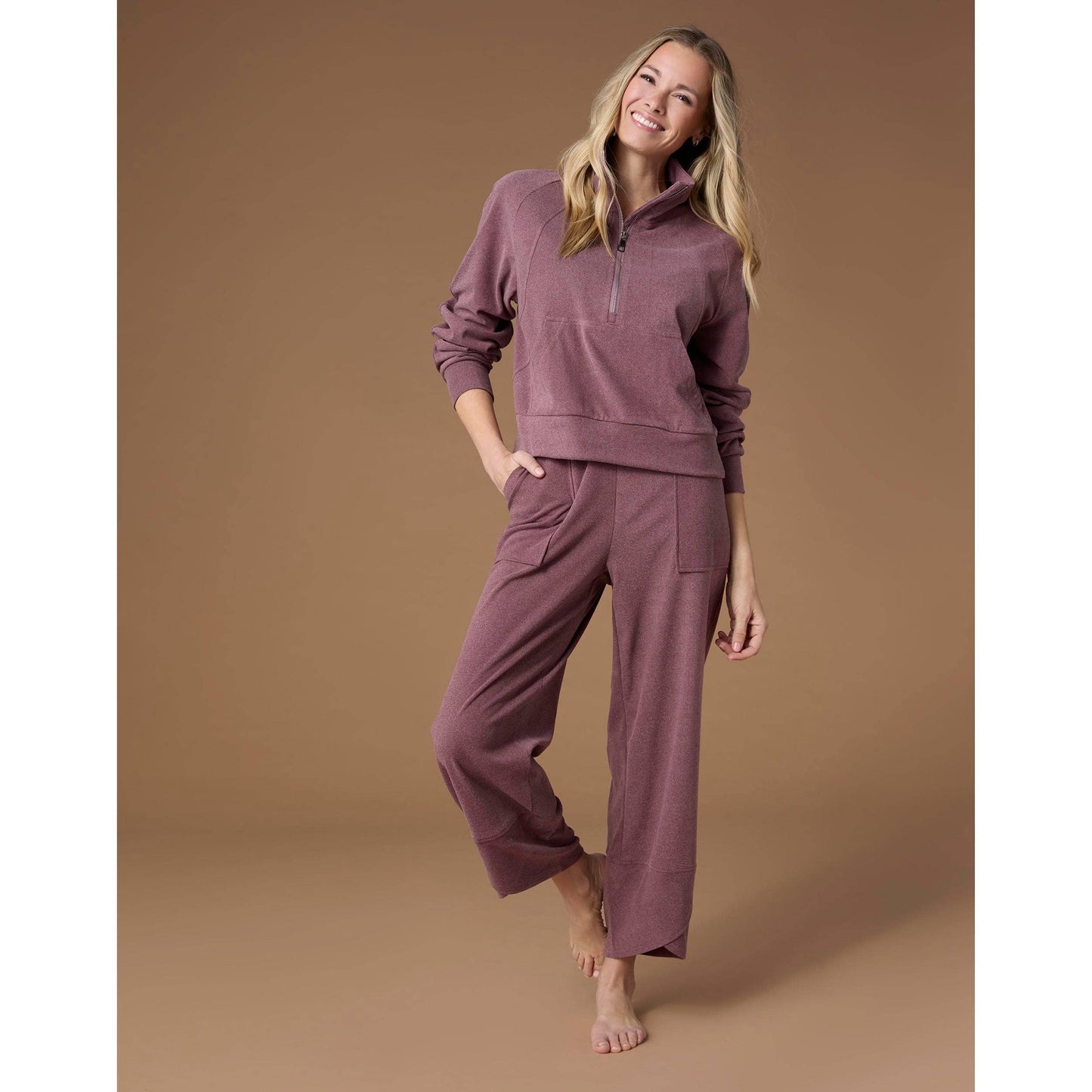 Weekend Brushed Scalloped Wide Leg Pants